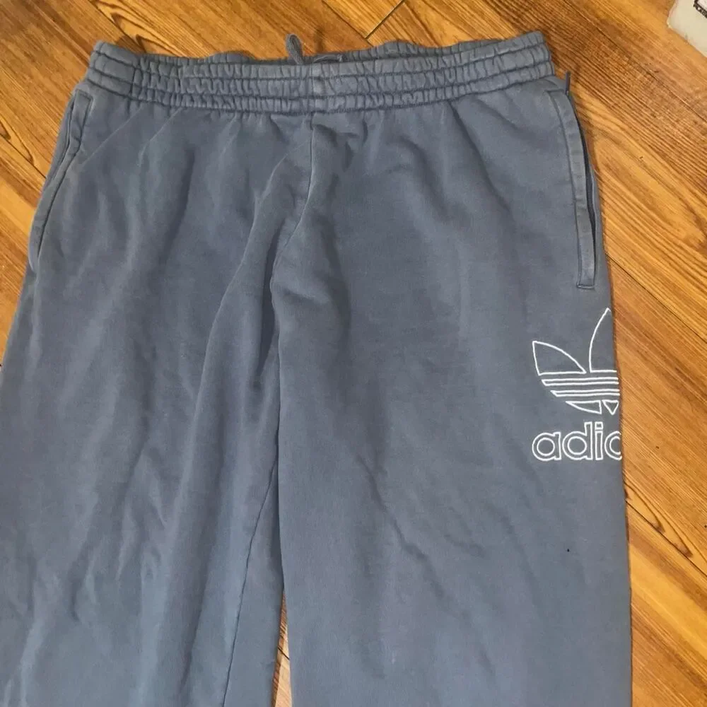 Adidas Originals Men's Blue French Terry Sweatpants SZ XL
